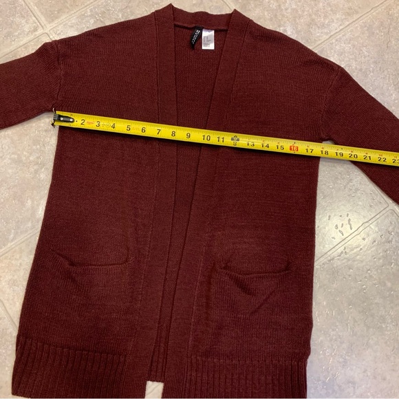Divided H&M Deep Wine Open Cardigan with Pockets Size XS - Picture 5 of 11